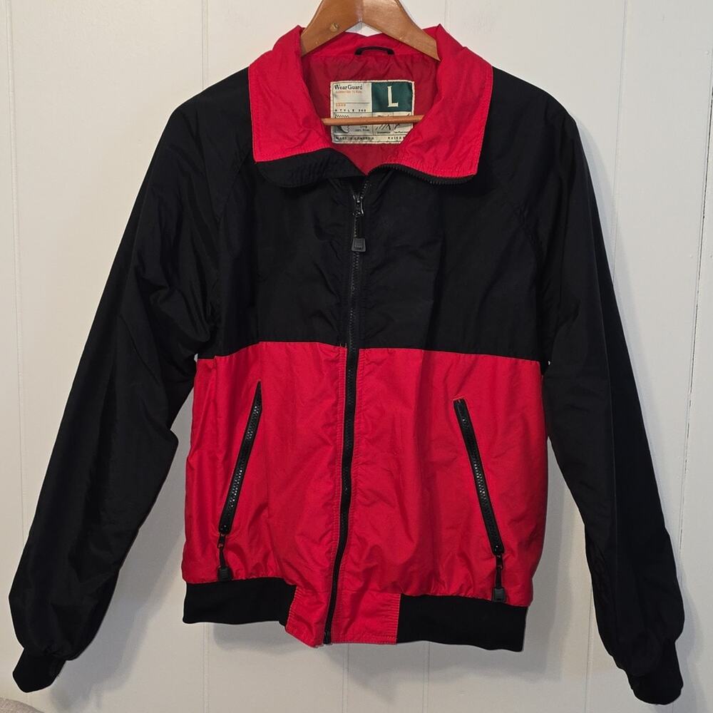 Vintage WearGuard 340 Red Black Colorblocked Heavy Windbreaker Jacket Mens L